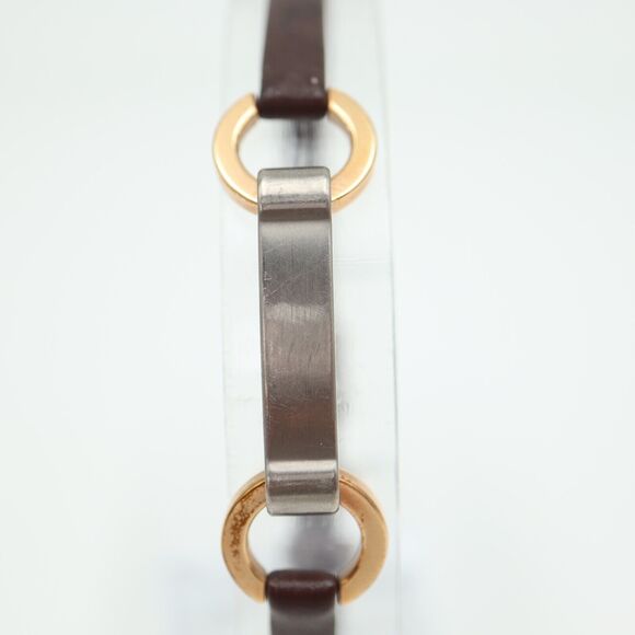Boccia Titanium Link Bracelet Brown Leather Strap - Picture 4 of 12